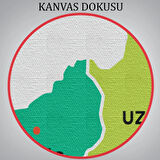 İl ve İlçeler Haritası Edirne, Modern Dekoratif Kanvas Tablo, Duvar Dekoru 1327