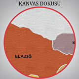 İl ve İlçeler Haritası Elazığ, Modern Dekoratif Kanvas Tablo, Duvar Dekoru 1331