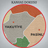 İl ve İlçeler Haritası Erzurum, Modern Dekoratif Kanvas Tablo, Duvar Dekoru 1337