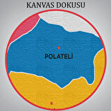 İl ve İlçeler Haritası Kilis, Modern Dekoratif Kanvas Tablo, Duvar Dekoru 1388