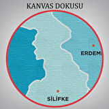 İl ve İlçeler Haritası Mersin, Modern Dekoratif Kanvas Tablo, Duvar Dekoru 1420