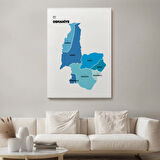 İl ve İlçeler Haritası Osmaniye, Modern Dekoratif Kanvas Tablo, Duvar Dekoru 1438