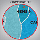 İl ve İlçeler Haritası Rize, Modern Dekoratif Kanvas Tablo, Duvar Dekoru 1441