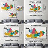 İl ve İlçeler Haritası Samsun, Modern Dekoratif Kanvas Tablo, Duvar Dekoru 1445