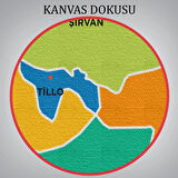 İl ve İlçeler Haritası Siirt, Modern Dekoratif Kanvas Tablo, Duvar Dekoru 1448