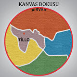 İl ve İlçeler Haritası Siirt, Modern Dekoratif Kanvas Tablo, Duvar Dekoru 1449