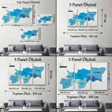 İl ve İlçeler Haritası Şırnak, Modern Dekoratif Kanvas Tablo, Duvar Dekoru 1462