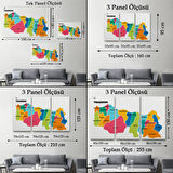 İl ve İlçeler Haritası Trabzon, Modern Dekoratif Kanvas Tablo, Duvar Dekoru 1469