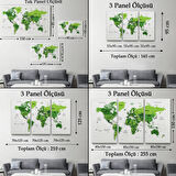 Detaylı ve Eğitici Türkçe Dünya Haritası, Harita Dekoratif Kanvas Tablo, Duvar Dekoru 1613