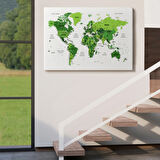 Detaylı ve Eğitici Türkçe Dünya Haritası, Harita Dekoratif Kanvas Tablo, Duvar Dekoru 1613