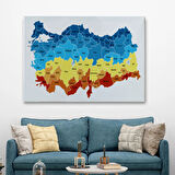 Eğitici Türkiye Haritası, Harita Dekoratif Kanvas Tablo, Duvar Dekoru 3110