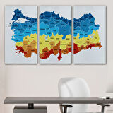 Eğitici Türkiye Haritası, Harita Dekoratif Kanvas Tablo, Duvar Dekoru 3110