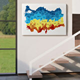 Eğitici Türkiye Haritası, Harita Dekoratif Kanvas Tablo, Duvar Dekoru 3110