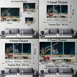 Bu Rarabbimin Lütfündandır Neml Suresi 40 Ayet Yazılı Hat Sanatı Dekoratif Kanvas Tablo 3388