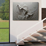 Şapkalı Kadın Kabartma Görünümlü Dekoratif Kanvas Tablo, Duvar Dekoru 3424