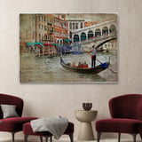 Yağlıboya Görünüm Venedik Kanalları Dekoratif Kanvas Tablo, Duvar Dekoru 3427