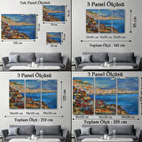 Yağlıboya Görünüm Napoli Manzarası Dekoratif Kanvas Tablo, Duvar Dekoru 3435