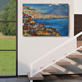 Yağlıboya Görünüm Napoli Manzarası Dekoratif Kanvas Tablo, Duvar Dekoru 3435