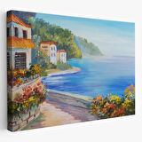 Yağlıboya Görünüm Deniz Manzarası Dekoratif Kanvas Tablo, Duvar Dekoru 3458