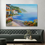 Yağlıboya Görünüm Deniz Manzarası Dekoratif Kanvas Tablo, Duvar Dekoru 3458