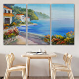 Yağlıboya Görünüm Deniz Manzarası Dekoratif Kanvas Tablo, Duvar Dekoru 3458