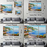 Yağlıboya Görünüm Deniz Manzarası Dekoratif Kanvas Tablo, Duvar Dekoru 3458