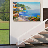 Yağlıboya Görünüm Deniz Manzarası Dekoratif Kanvas Tablo, Duvar Dekoru 3458