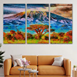 Kilimanjaro Dağı Manzarası Tanzanya Dekoratif Kanvas Tablo, Duvar Dekoru 3480