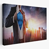 Süper Kahraman Beyaz Yakalı Dekoratif Kanvas Tablo, Duvar Dekoru 3492