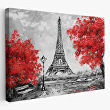 Yağlıboya Görünüm Etfel Kulesi Paris Dekoratif Kanvas Tablo, Duvar Dekoru 3508