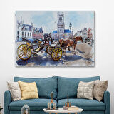 Belçika Brugge Tarihi Kasaba Dekoratif Kanvas Tablo, Duvar Dekoru 3512