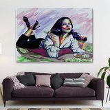 PopArt Gangster Kız Dekoratif Kanvas Tablo, Duvar Dekoru 3530