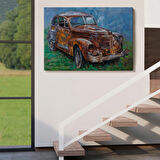Eski Paslı Araba Dekoratif Kanvas Tablo, Duvar Dekoru 3531