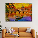 Aziz Petrus Katedrali ve Tiber Nehri İtalya Dekoratif Kanvas Tablo, Duvar Dekoru 3544