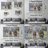 Yağlıboya Görünüm At Arabası ve Eski Şehir Dekoratif Kanvas Tablo, Duvar Dekoru 3573