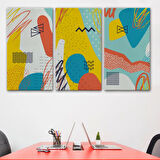 Modern Soyut Çalışma Dekoratif Kanvas Tablo, Duvar Dekoru 3577