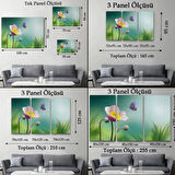 Kelebek ve Zarif Çiçek Dekoratif Kanvas Tablo, Duvar Dekoru 3579