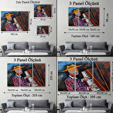 Piyano Çalan Sürreal Adam Dekoratif Kanvas Tablo, Duvar Dekoru 3599