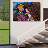 Piyano Çalan Sürreal Adam Dekoratif Kanvas Tablo, Duvar Dekoru 3599