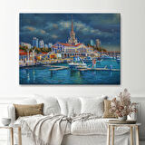 Yağlıboya Görünüm Rusya Soçhi Limanı Dekoratif Kanvas Tablo, Duvar Dekoru 3604
