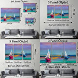 Yağlıboya Görünüm Denizde Yelkenliler Dekoratif Kanvas Tablo, Duvar Dekoru 3616