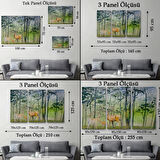 Suluboya Görünüm Geyikler Dekoratif Kanvas Tablo, Duvar Dekoru 3648