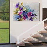 Çiçekler Modern Soyut Çalışma Dekoratif Kanvas Tablo, Duvar Dekoru 3650