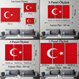 Yağlıboya Görünüm Şanlı Türk Bayrağı Dekoratif Kanvas Tablo, Duvar Dekoru 3668