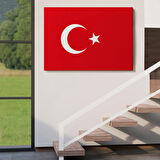 Yağlıboya Görünüm Şanlı Türk Bayrağı Dekoratif Kanvas Tablo, Duvar Dekoru 3668