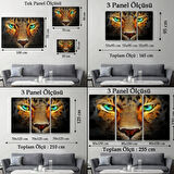 Yağlıboya Görünüm Çita Gözleri Dekoratif Kanvas Tablo, Duvar Dekoru 3689