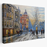 Eski Sokak Manzarası Kiev Ukrayna Dekoratif Kanvas Tablo, Duvar Dekoru 3695