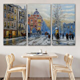 Eski Sokak Manzarası Kiev Ukrayna Dekoratif Kanvas Tablo, Duvar Dekoru 3695
