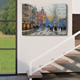 Eski Sokak Manzarası Kiev Ukrayna Dekoratif Kanvas Tablo, Duvar Dekoru 3695