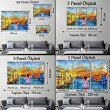 Yağlıboya Görünüm Venedik Kanalı ve Kız Dekoratif Kanvas Tablo, Duvar Dekoru 3699